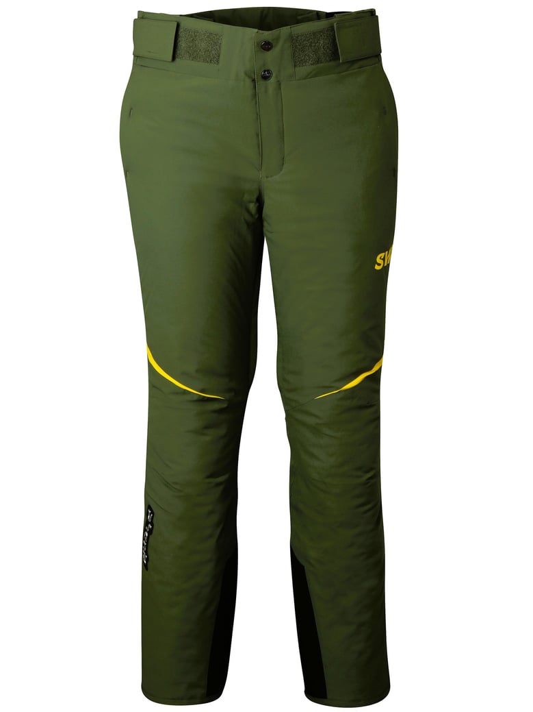 sweden khaki polyester ski pants by Selfnex