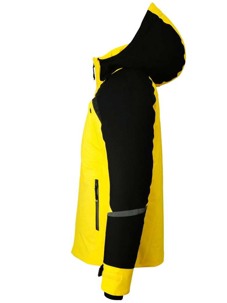 streamlined yellow nylon ski jacket by Selfnex