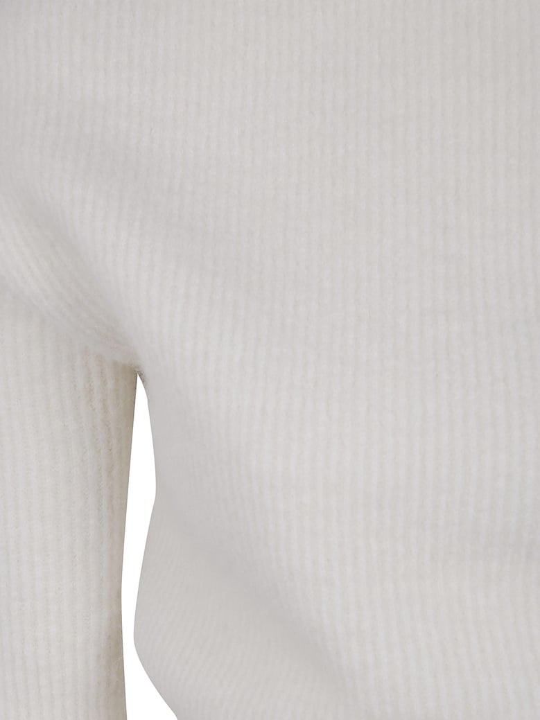 wool off-shoulder sweater by Selfnex