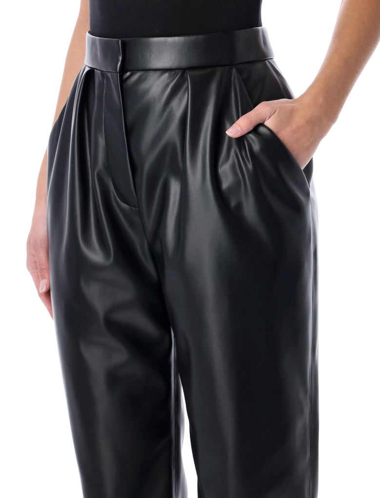 balmain high-waisted faux leather trousers by Selfnex