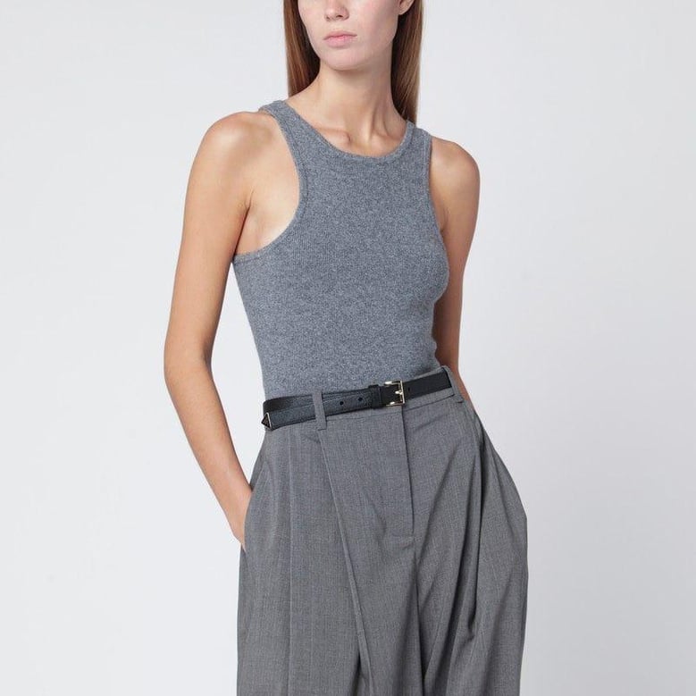 luna top in grey wool and cashmere by Selfnex