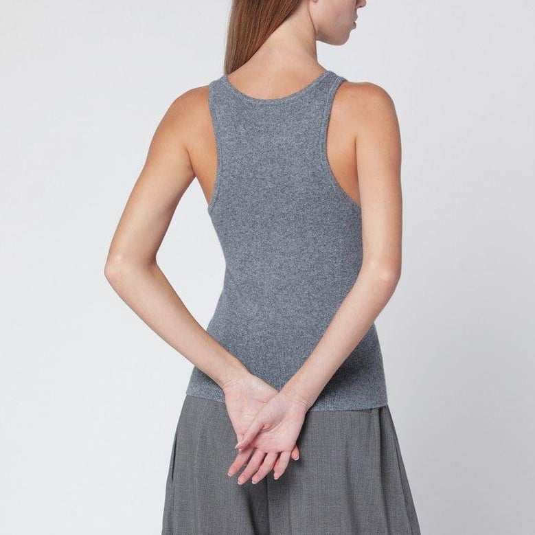 luna top in grey wool and cashmere by Selfnex