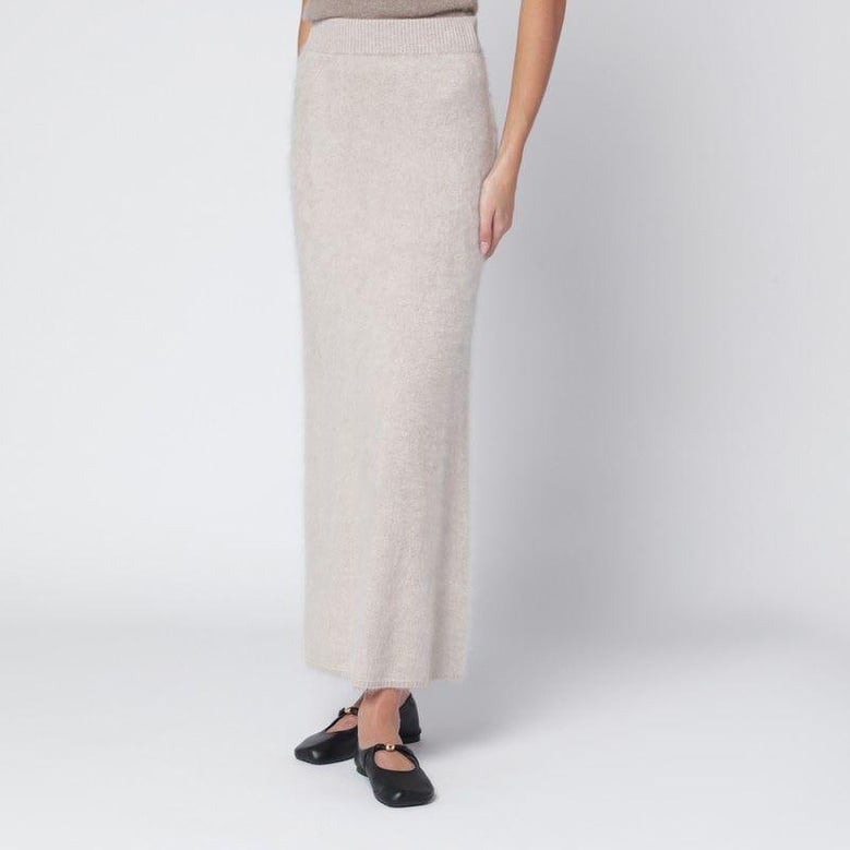 umi skirt in taupe cashmere by Selfnex
