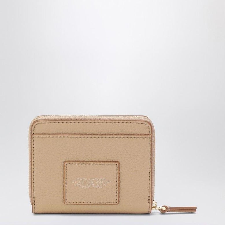 mini beige fullgrain leather wallet by Selfnex