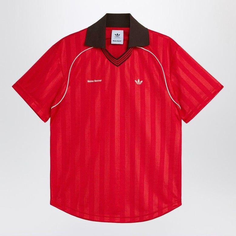 scarlet red jacquard football tshirt by Selfnex