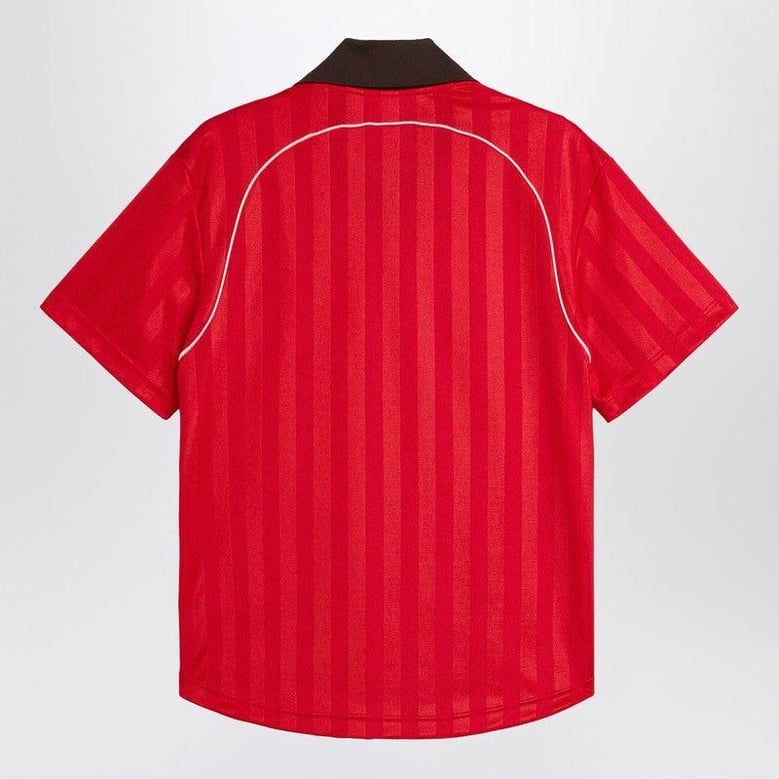 scarlet red jacquard football tshirt by Selfnex