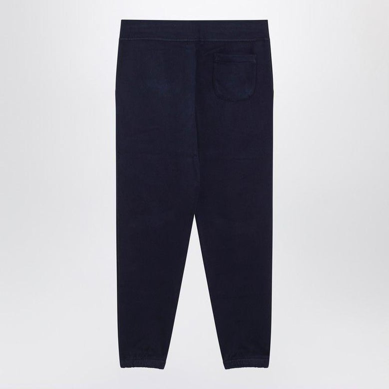 navy blue cottonblend jogging pants by Selfnex