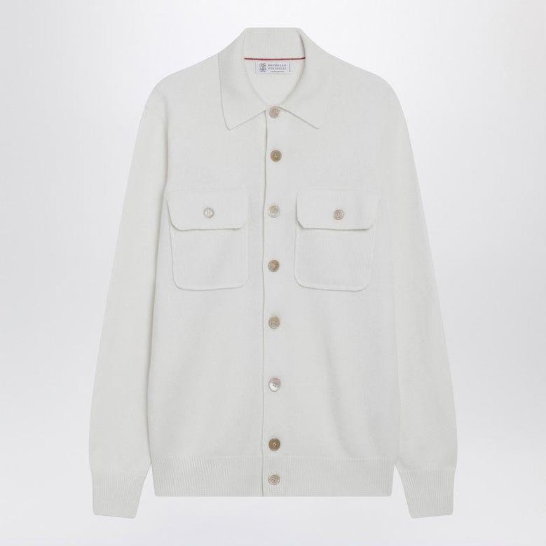 white cashmere cardigan by Selfnex