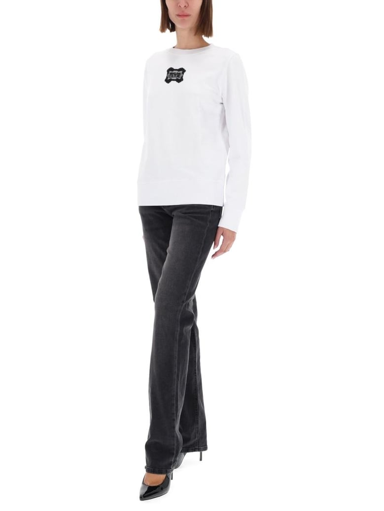 sweatshirt with baroque logo patch by Selfnex