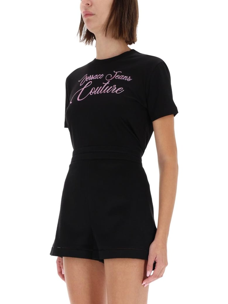 tshirt with logo and rhinestones by Selfnex