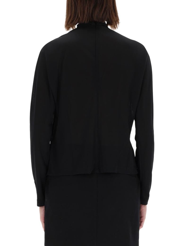 shirt with draped collar by Selfnex