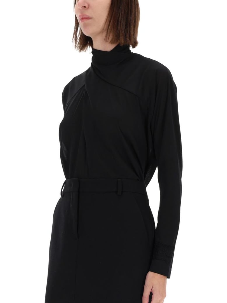 shirt with draped collar by Selfnex