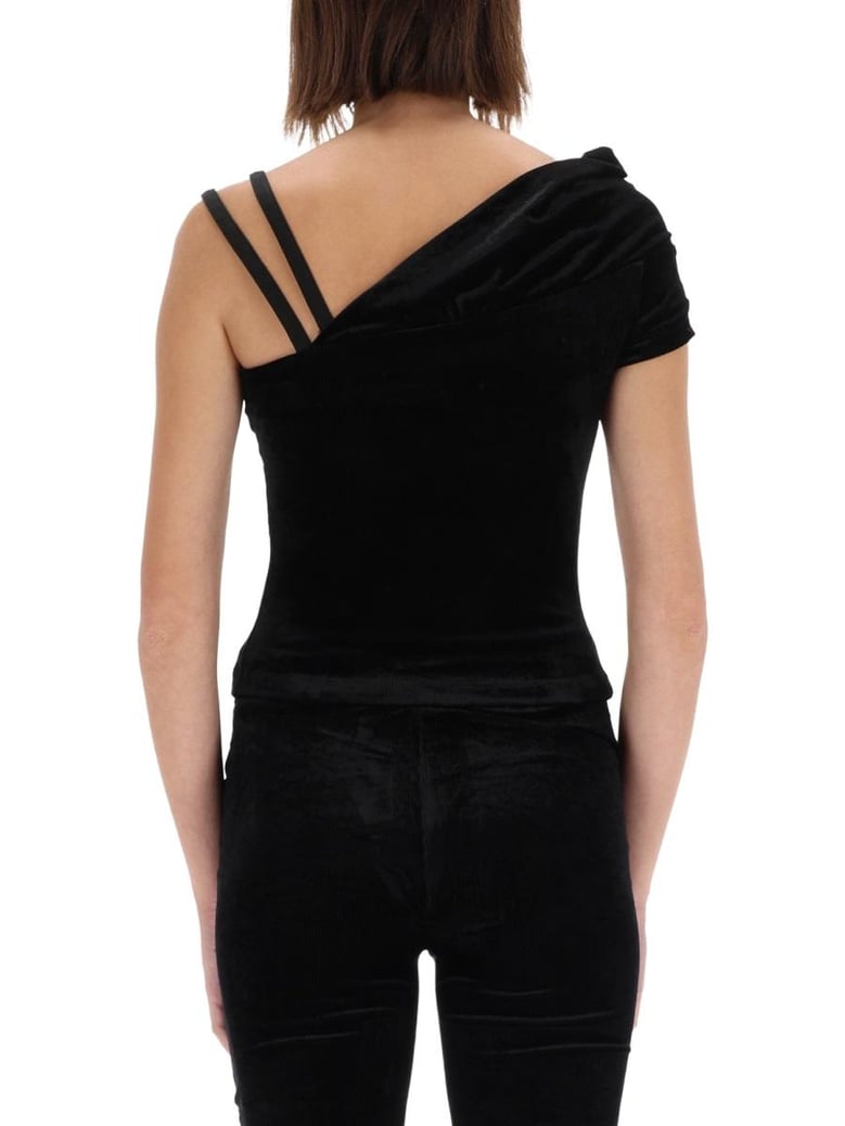 oneshoulder top with baroque buckle by Selfnex