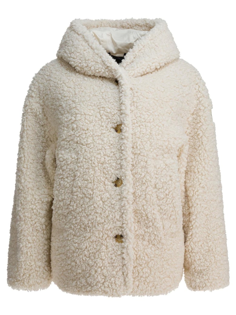 white polyester padded jacket by Selfnex