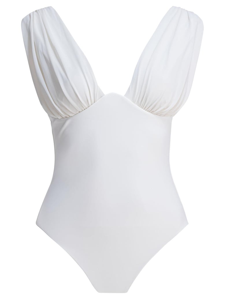 draped one-piece swimsuit by Selfnex
