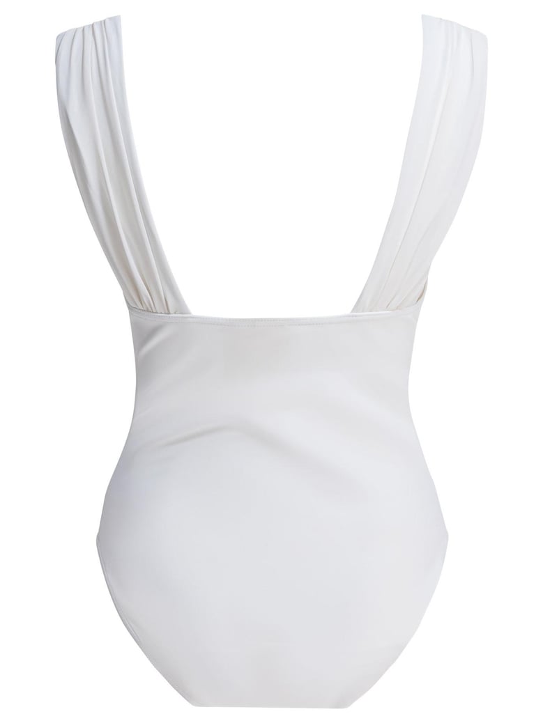 draped one-piece swimsuit by Selfnex