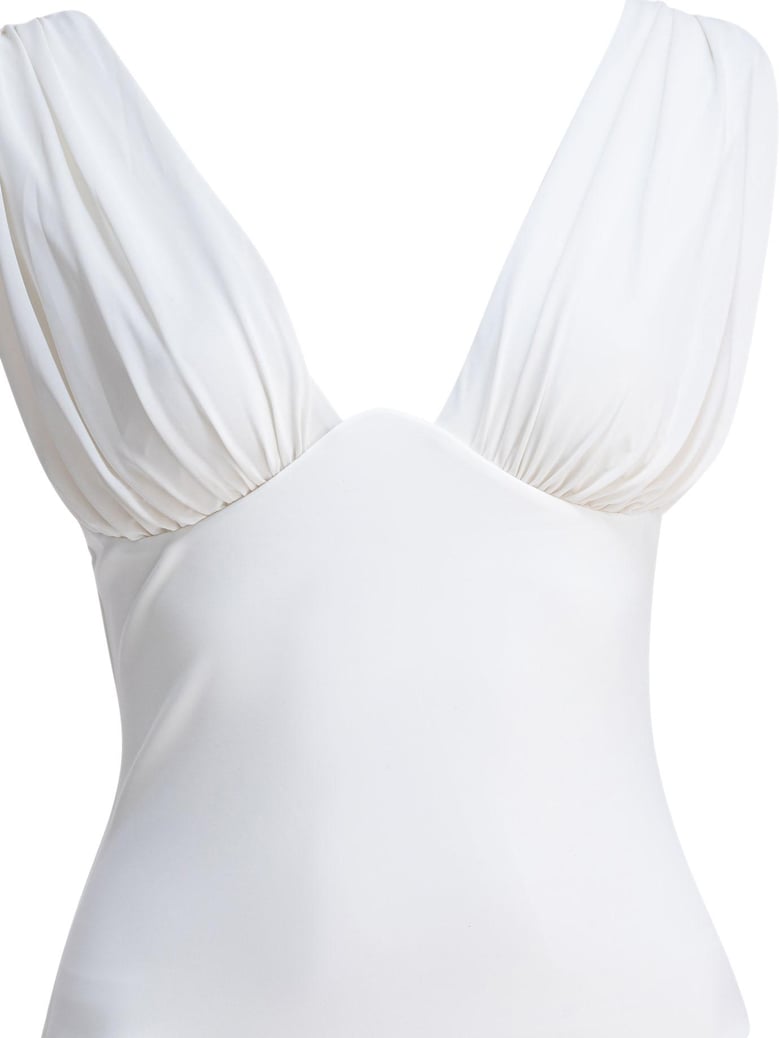 draped one-piece swimsuit by Selfnex