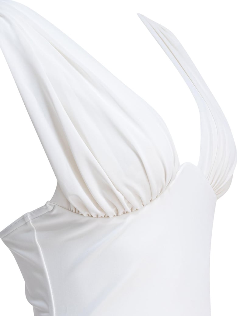 draped one-piece swimsuit by Selfnex