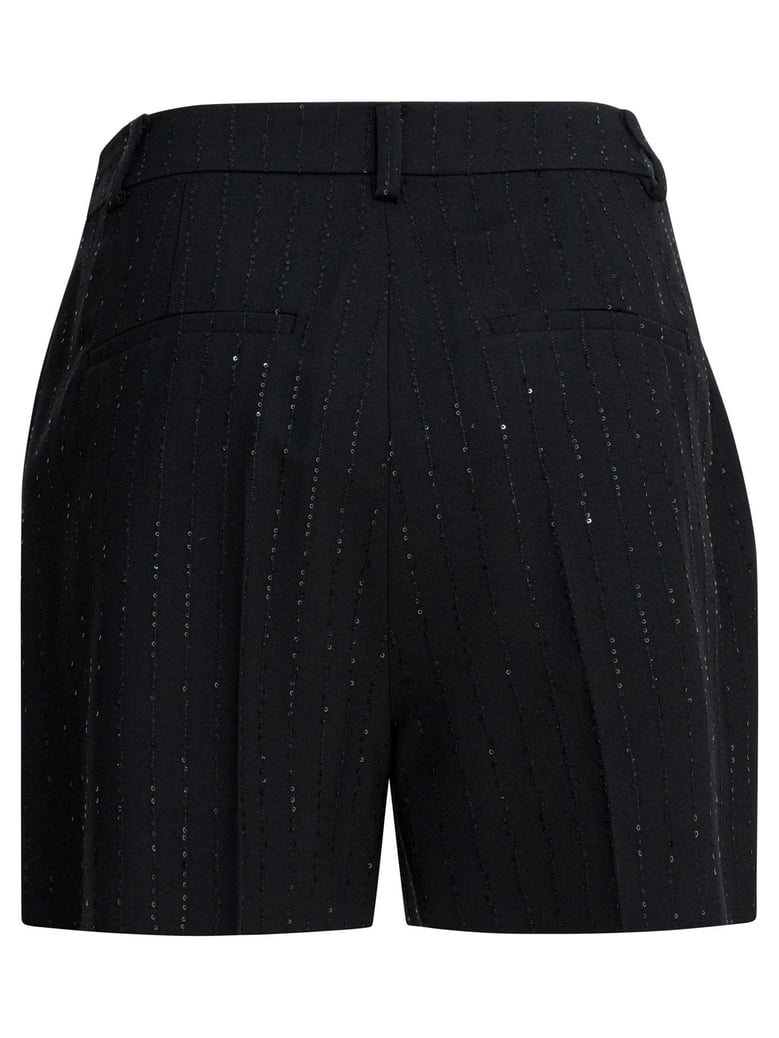 black wool blend shorts by Selfnex