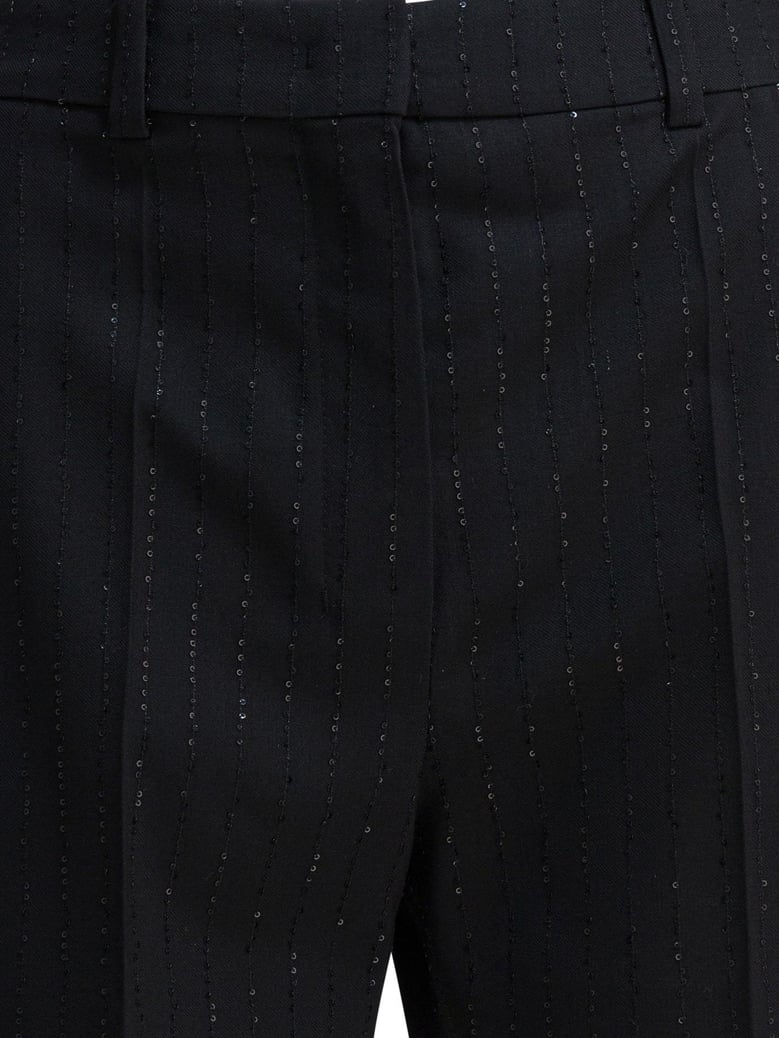 black wool blend shorts by Selfnex