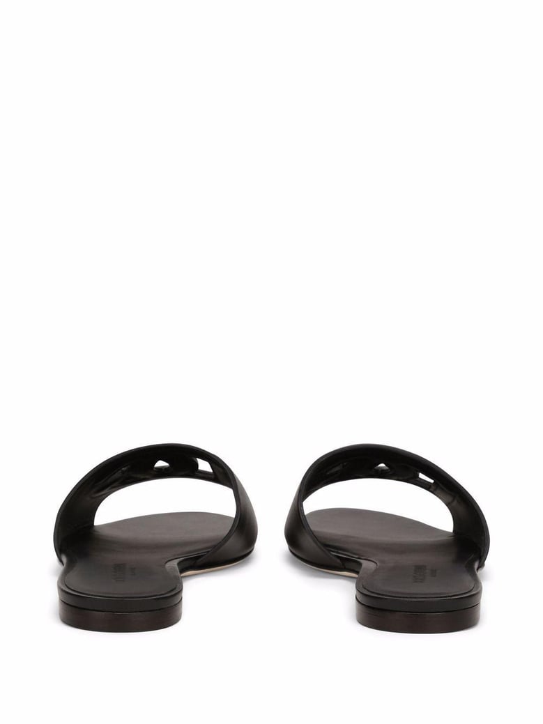 dg millennials logo leather flat slides by Selfnex