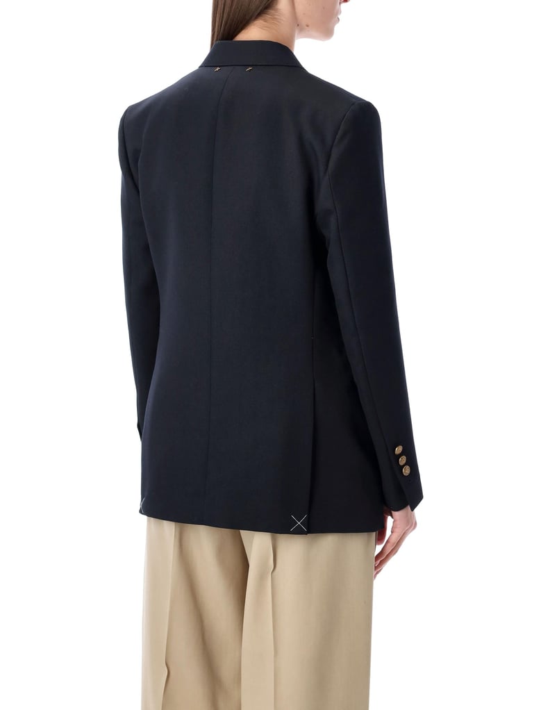golden goose dark blue double-breasted blazer with gold buttons by Selfnex