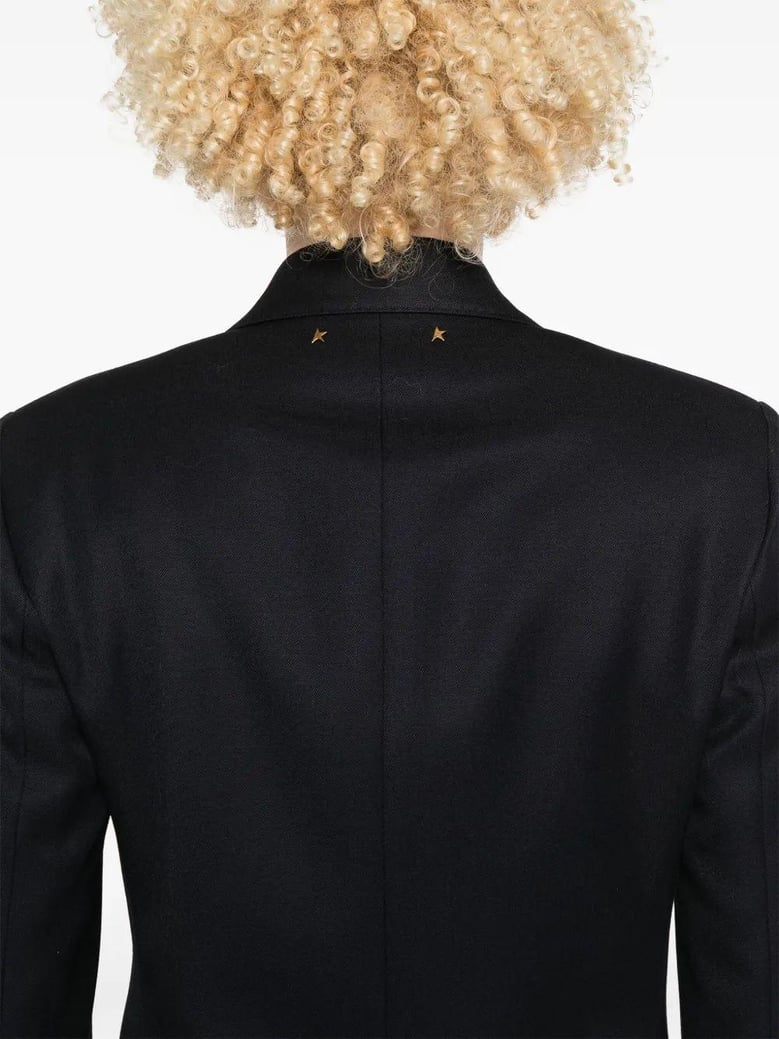 golden goose dark blue double-breasted blazer with gold buttons by Selfnex