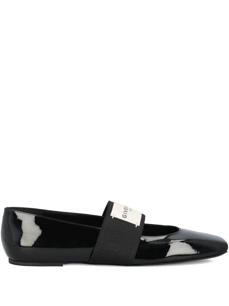 sliced square ballerinas in patent leather by Selfnex