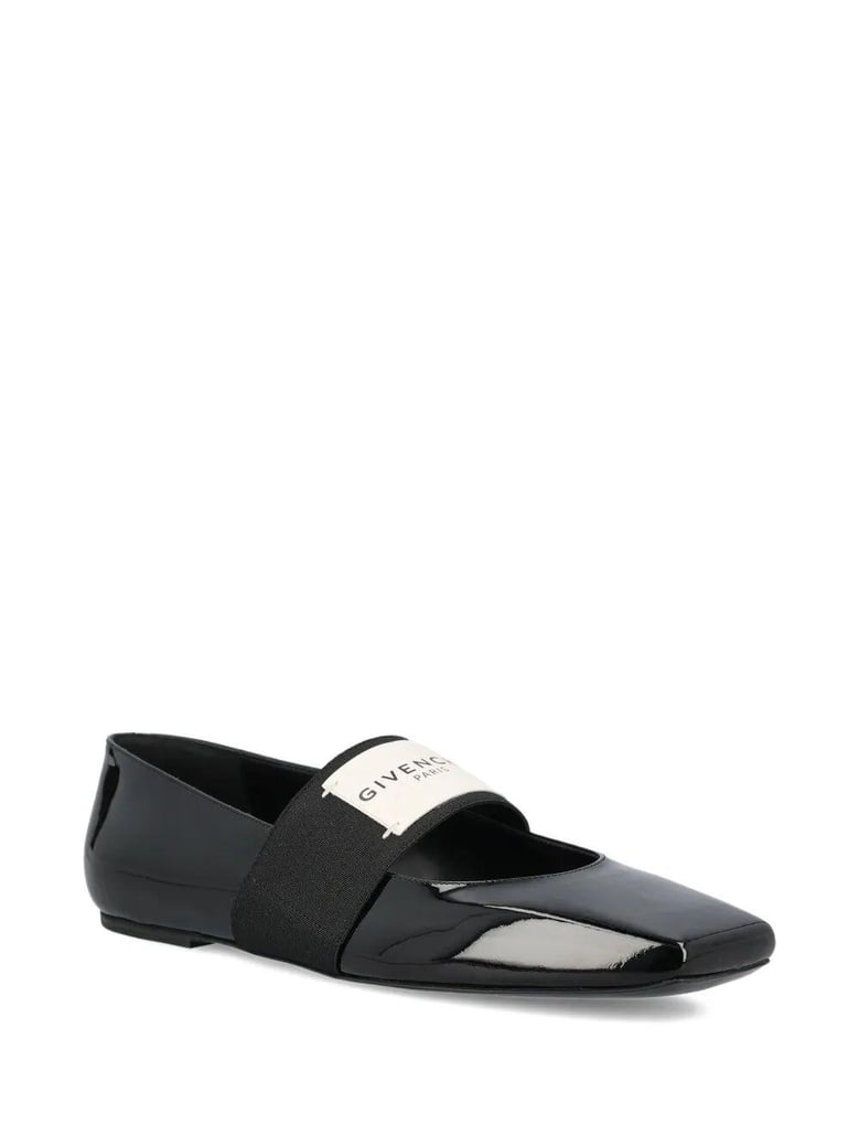 sliced square ballerinas in patent leather by Selfnex