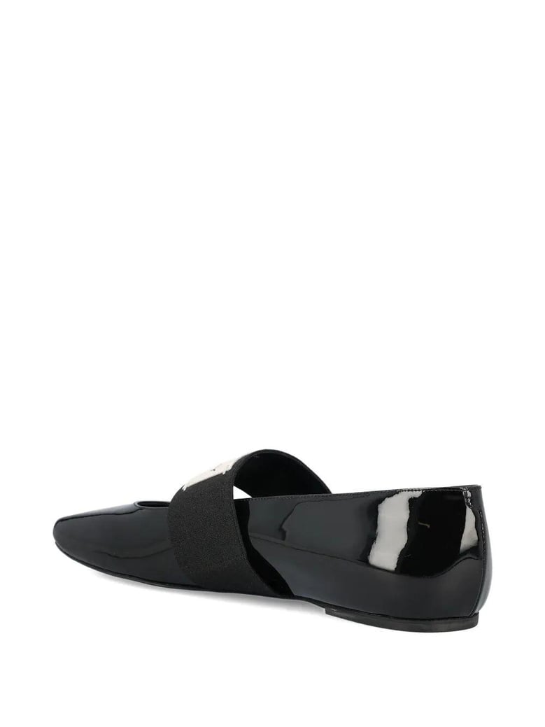 sliced square ballerinas in patent leather by Selfnex