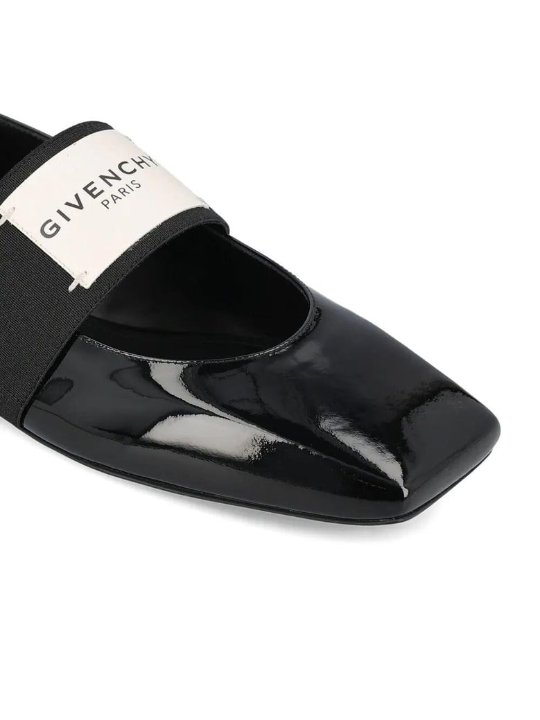 sliced square ballerinas in patent leather by Selfnex