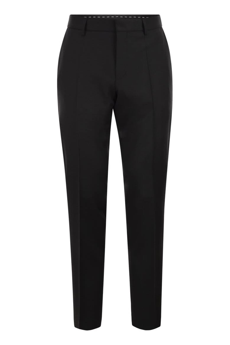 slim fit trousers in virgin wool serge by Selfnex
