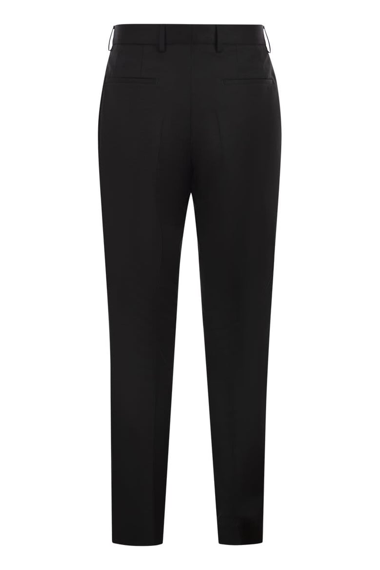 slim fit trousers in virgin wool serge by Selfnex