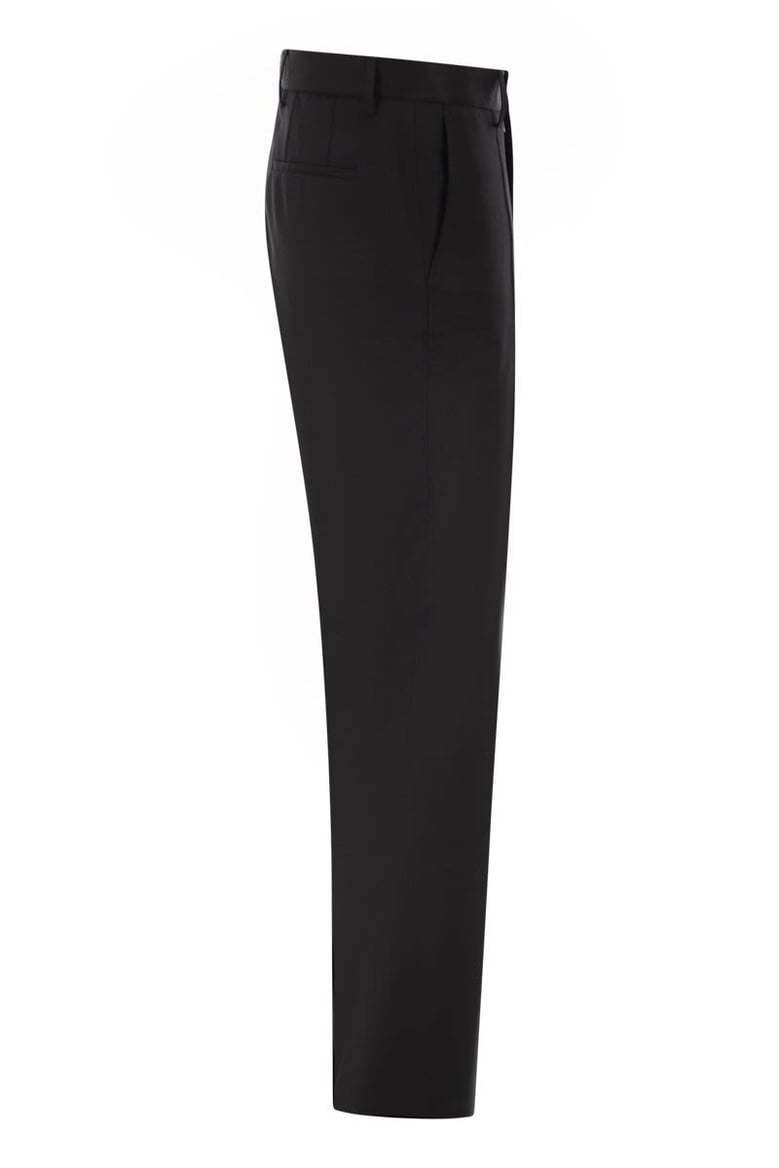 slim fit trousers in virgin wool serge by Selfnex