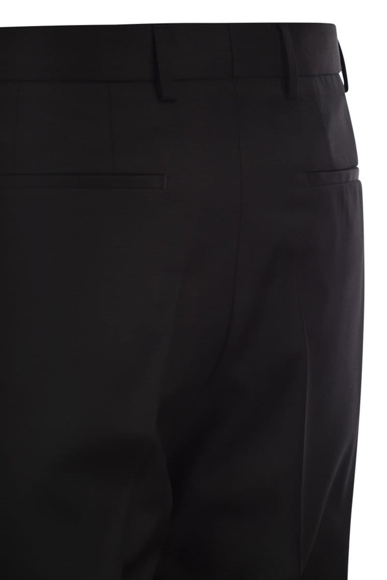 slim fit trousers in virgin wool serge by Selfnex