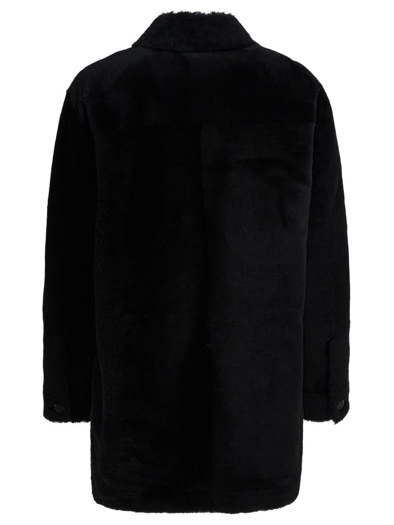 long reversible leather coat by Selfnex