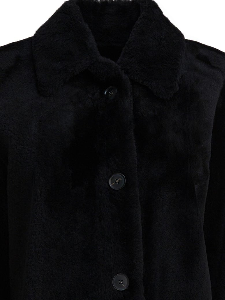 long reversible leather coat by Selfnex