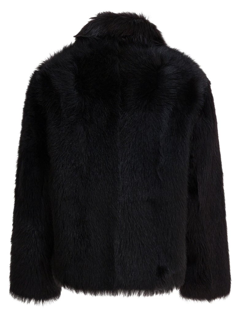 brown lamb fur coat by Selfnex