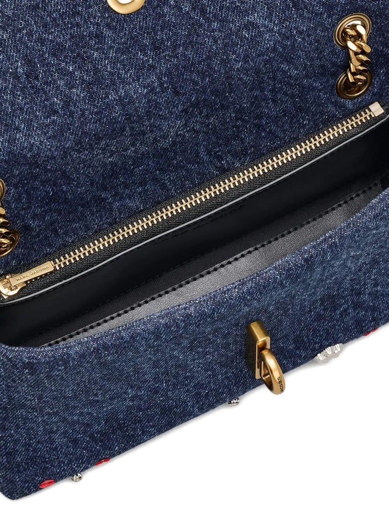 the dual chain mini bag denim mini bag by Selfnex