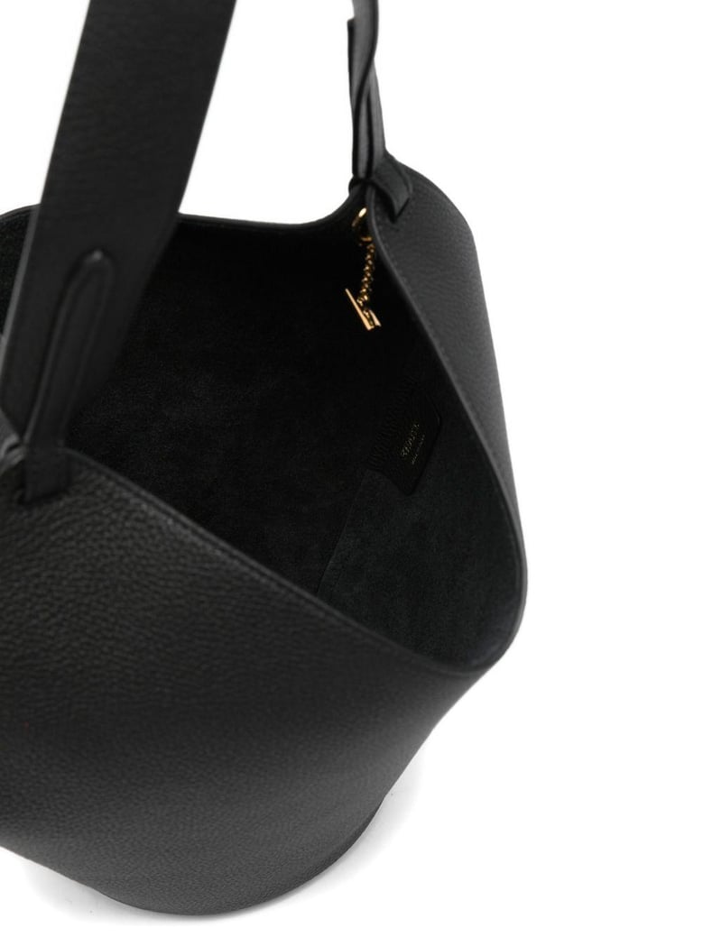 lotus mini leather bucket bag by Selfnex