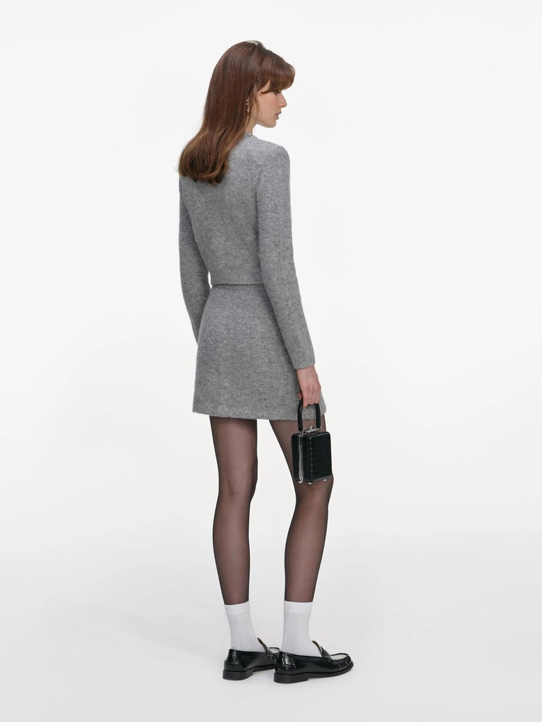fluffy knit mini skirt by Selfnex