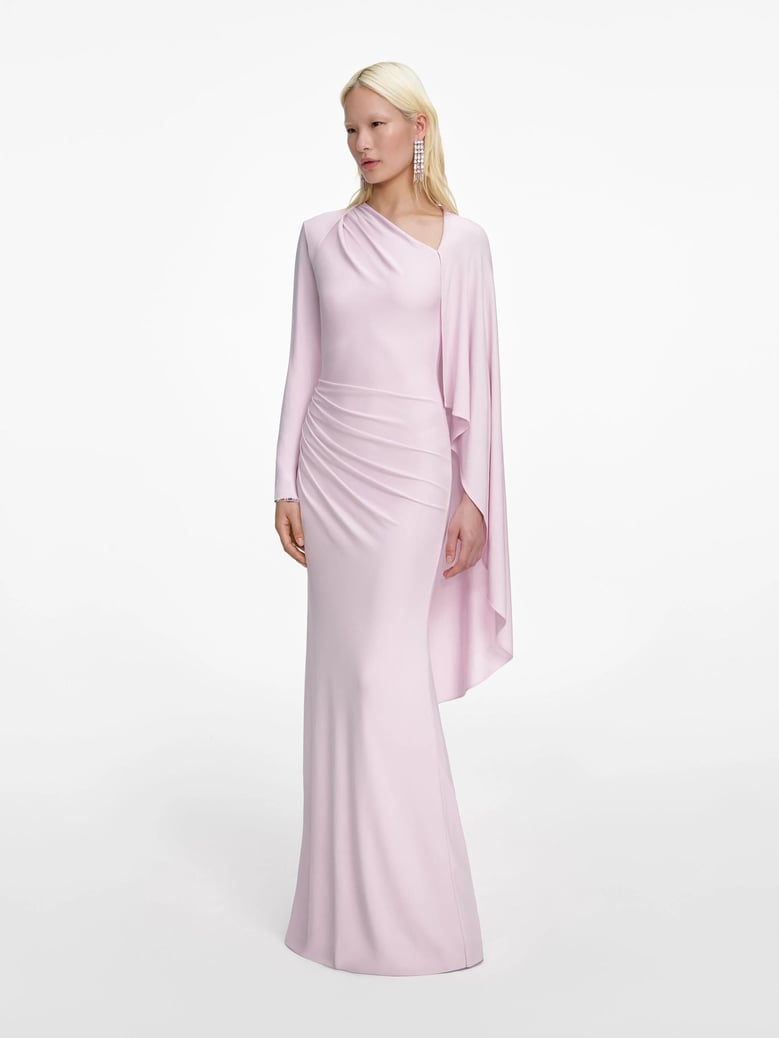 long draped jersey dress by Selfnex