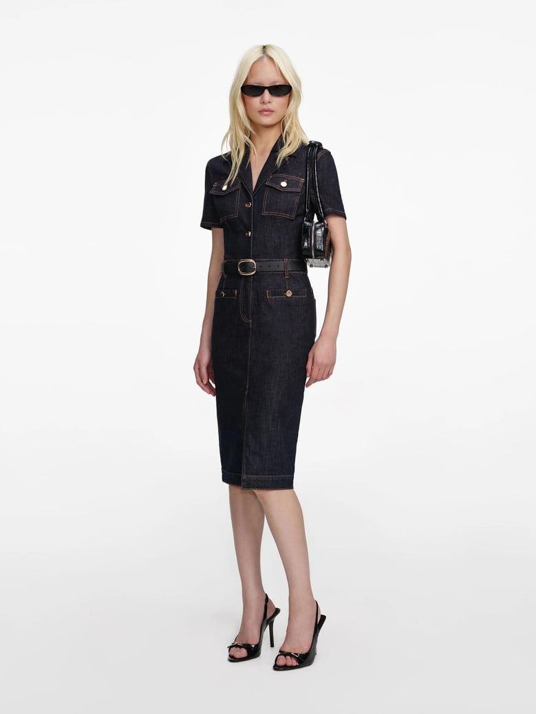 denim midi dress by Selfnex