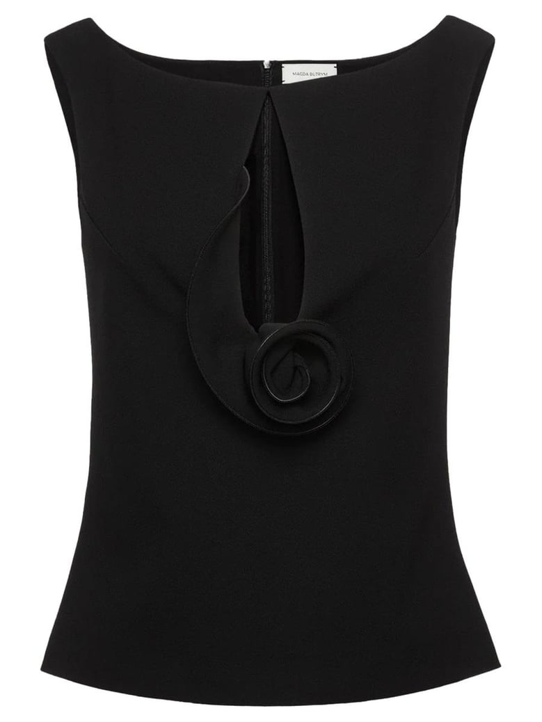 black viscose-blend top by Selfnex