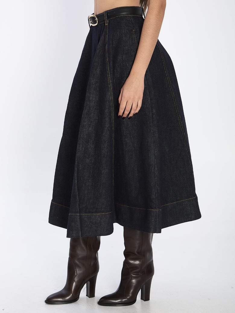 flared midi skirt by Selfnex