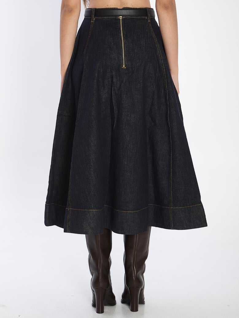 flared midi skirt by Selfnex