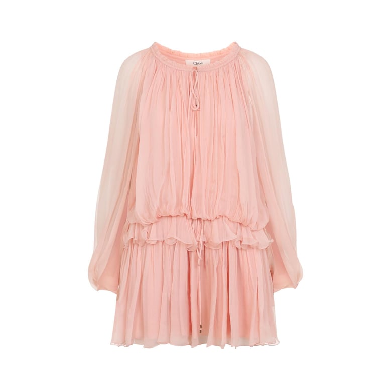 pink silk mini dress by Selfnex