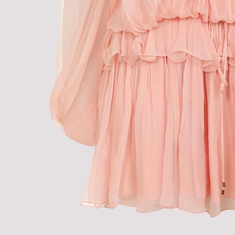 pink silk mini dress by Selfnex