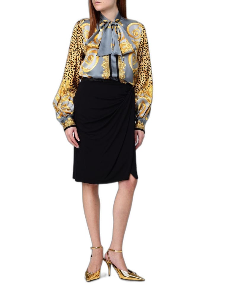 midi skirt with asymmetrical hemline by Selfnex