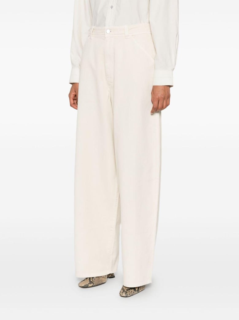 beige cotton trousers by Selfnex